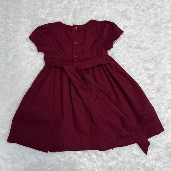 Edgehill Collection Burgundy Smocked Baby Dress hoilday formal – 9M Cotton - Picture 8 of 10